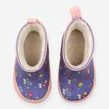 Wellies purple and pink mice floral fleece lined