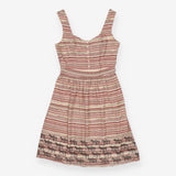 Strappy Summer Dress with Striped Zebra Hem