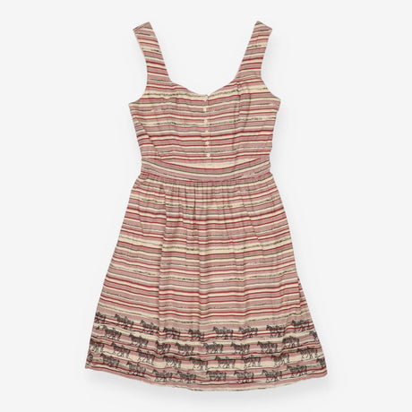 Strappy Summer Dress with Striped Zebra Hem