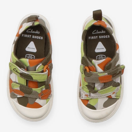 Trainers Velcro Green and Orange Camo