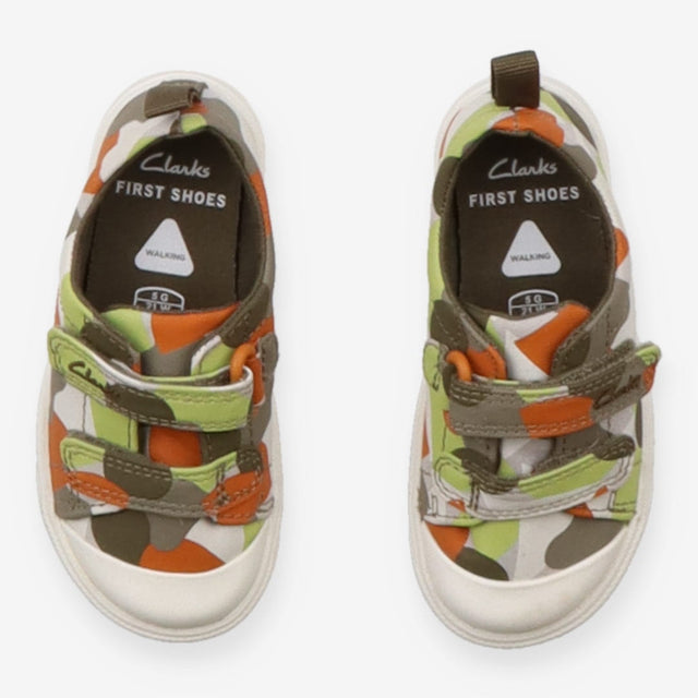 Trainers Velcro Green and Orange Camo