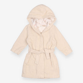 Dressing gown cream towelling owl fox hood lining