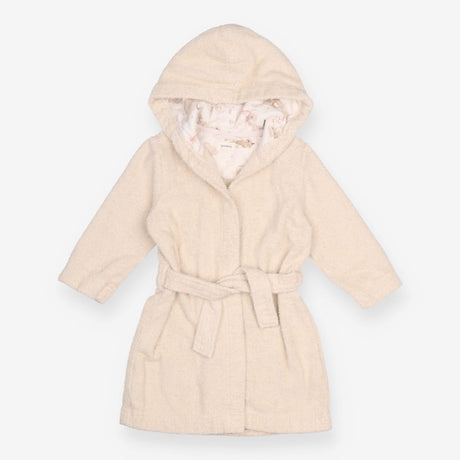 Dressing gown cream towelling owl fox hood lining