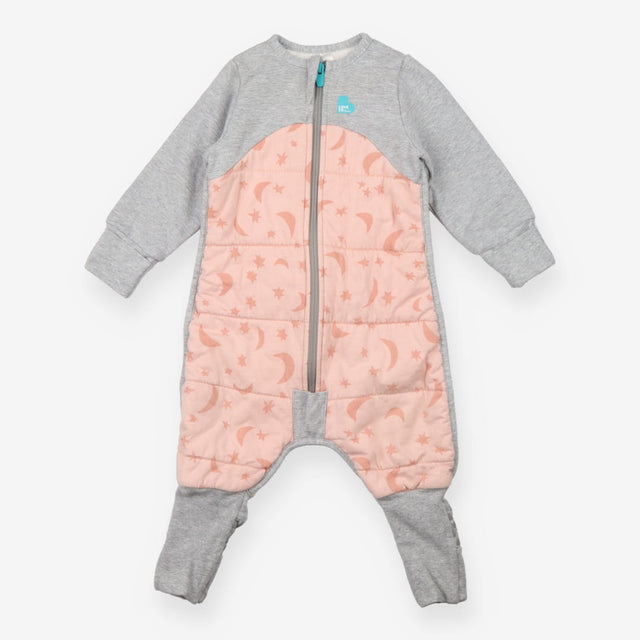 Grey and pink star and moon sleepsuit