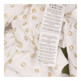 Gold Metallic Polka Dot V-Neck Jersey Top White