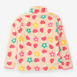 Frugi Adult Beige Mushroom Floral Fluffy Zip Fleec