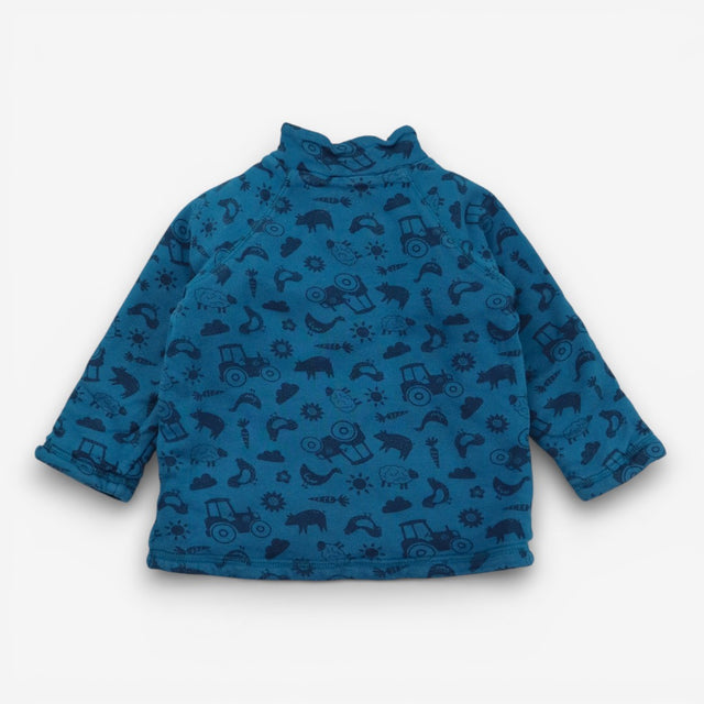 Snuggle Fleece Blue with Farmyard Print