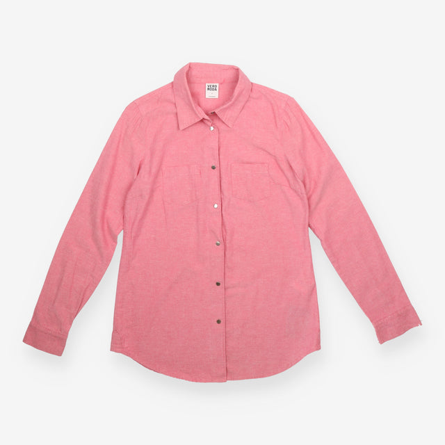 Shirt Pink Long Sleeve Press Stud