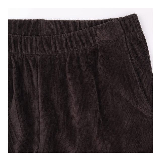 Corduroy Pull On Elastic Waist Trousers Dark Charc