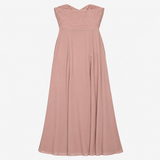 Dress Dusty Mauve Strapless Pleated Maxi Evening F