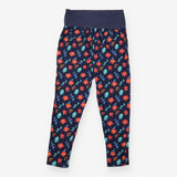 Trousers Navy Floral Print Over Bump Jersey Organi