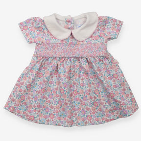 White Floral Collared Dress