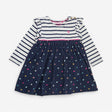 Long Sleeve dress blue stripes and stars 