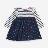 Long Sleeve dress blue stripes and stars 