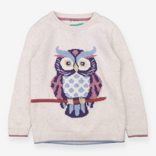 Sweater knit cream owl
