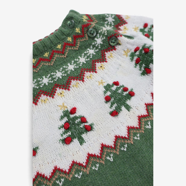 Sweater Green Christmas tree fairisle