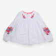 Blouses striped embroidered flowers