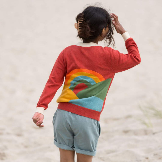 From One To Another Rainbow Design Knitted Cardiga