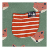 Tee Long Sleeve Green with Foxes Elbow Patches