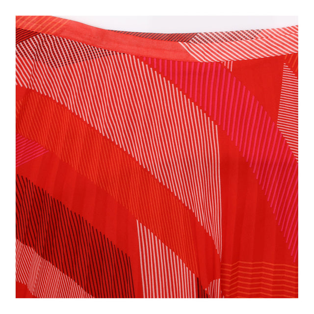 Skirt Red Mix Geometric Print Pleated Midi Lined