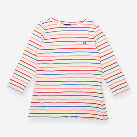 Pink Blue White Striped Cotton Breton Top