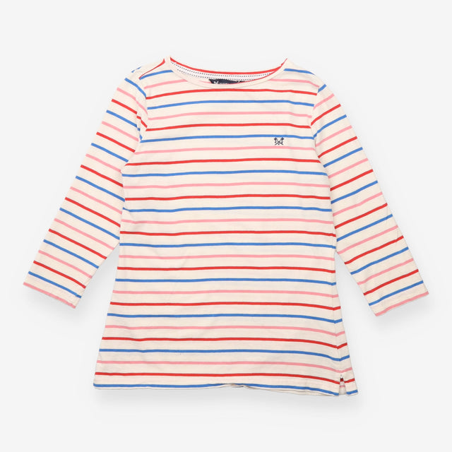 Pink Blue White Striped Cotton Breton Top