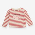 Tee LS pink stripe Best  Friends