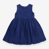 Navy Dress with Lace Underskirt
