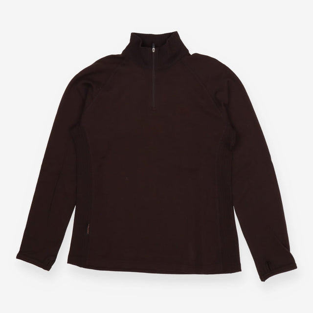 Icebreaker merino wool 1/4 zip sweater brown