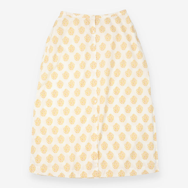 Yellow Floral Print Cotton Blouse and Skirt Co-ord