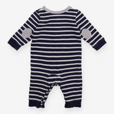 Navy Knit Romper with Rhino 