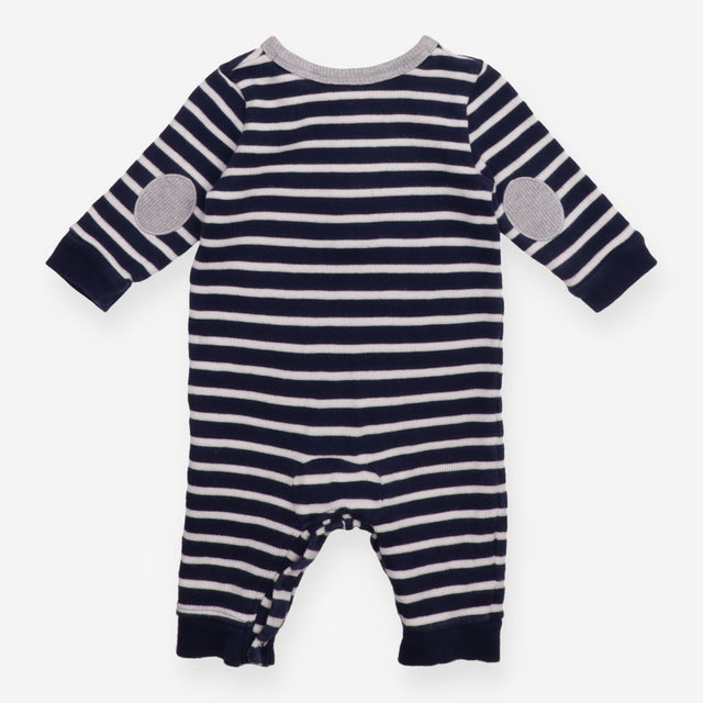 Navy Knit Romper with Rhino 