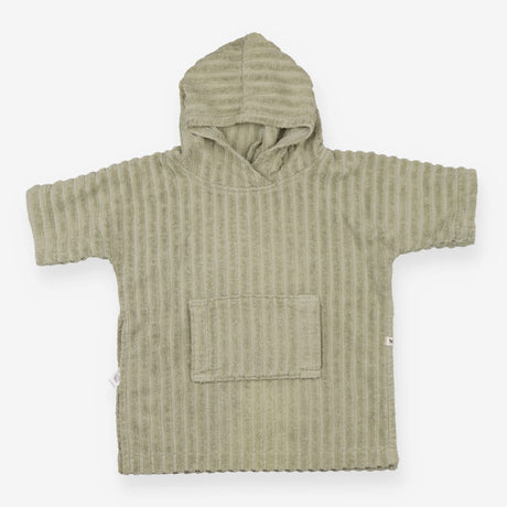 Poncho green towelling stripe