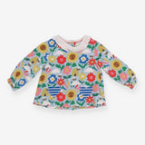 T-Shirt Long Sleeve Collared Flowers and Bees