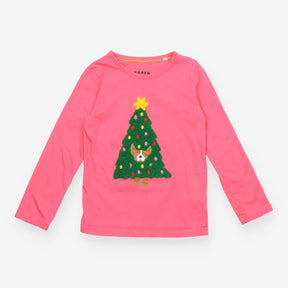 Pink Long Sleeve Christmas Tree Dog