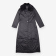 Coat Black Longline Hooded Quilted Lightweight