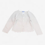Cardigan Cotton White Scallop Edge