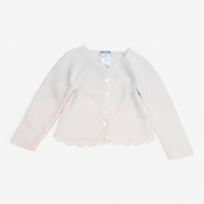 Cardigan Cotton White Scallop Edge