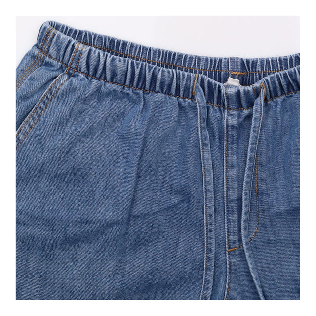 Shorts Blue Denim Elasticated Drawstring Waist