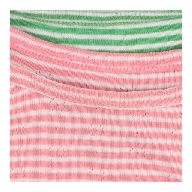 Pink and Green Striped Bodysuits