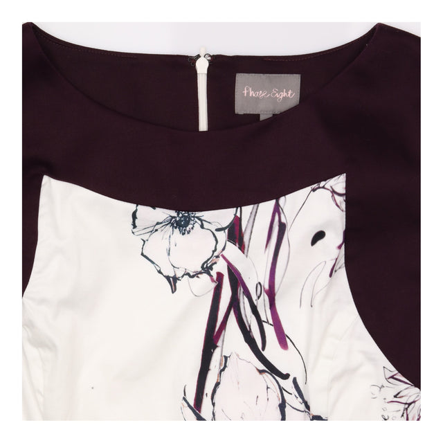 Phase Eight Dress Floral Sketch Shift White Plum