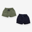 Shorts Navy with Sailboat Applique and Green 2-Pac