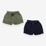 Shorts Navy with Sailboat Applique and Green 2-Pac