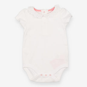Bodysuit White with Lace Collar