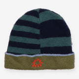 Hat Knit Blue and Green with Blast Applique