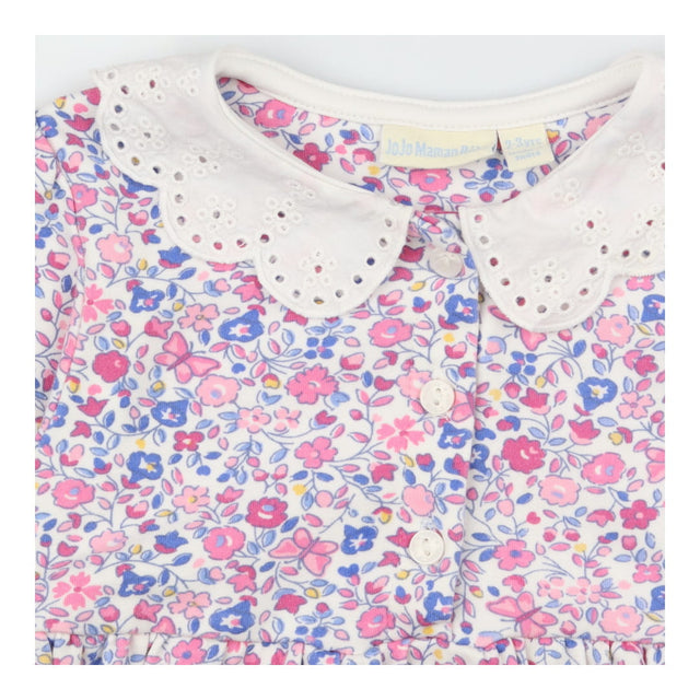 Dress Long Sleeved Collar Pink Ditsy