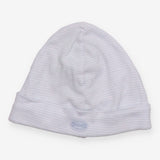 Blue striped baby hat