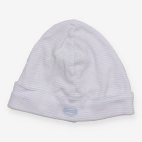 Blue striped baby hat