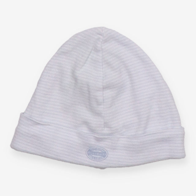 Blue striped baby hat
