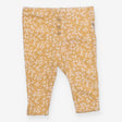 Leggings yellow white flower 3 buttons